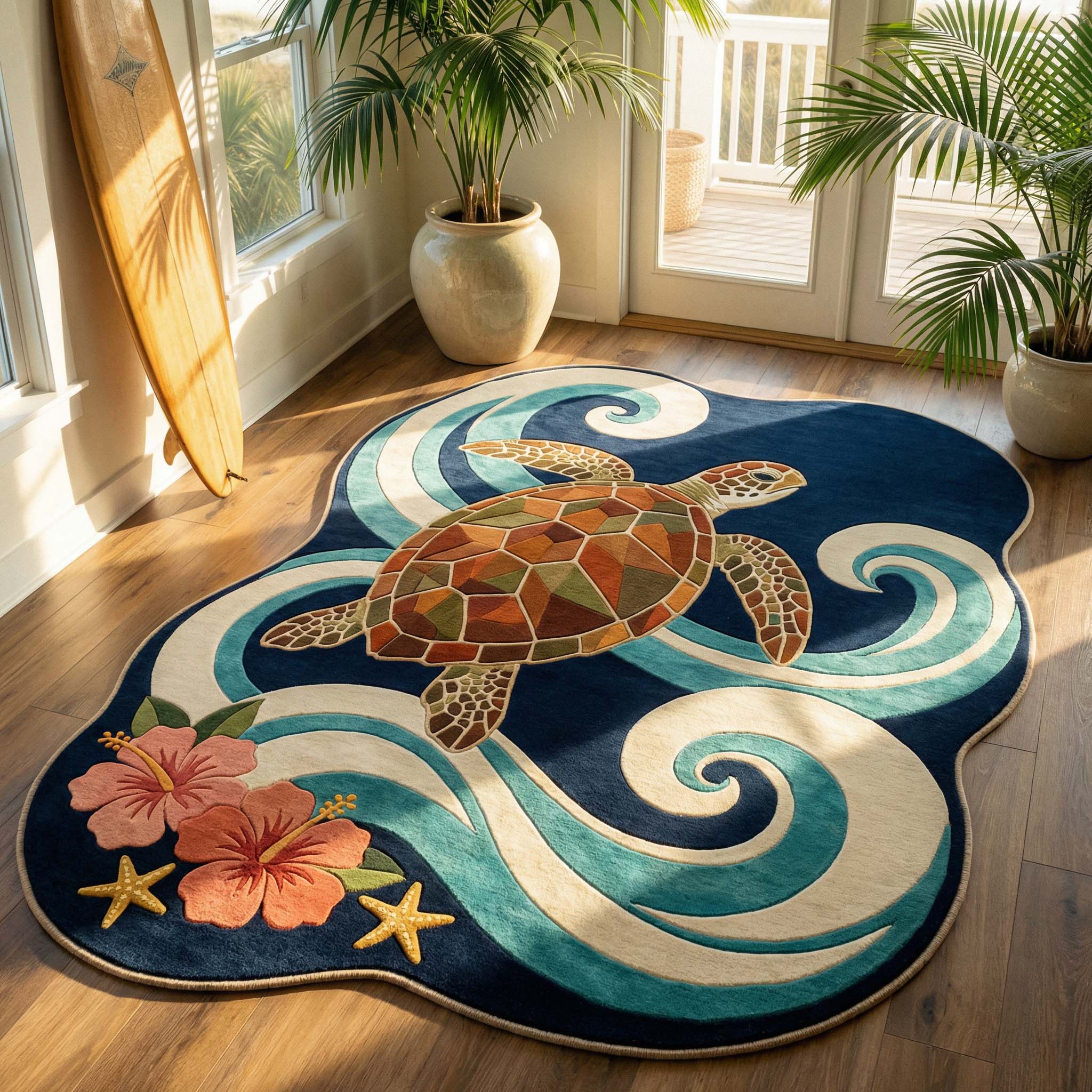 Pacific Turtle Custom Shape Area Rug NCU0HH1974 – Golden Vale